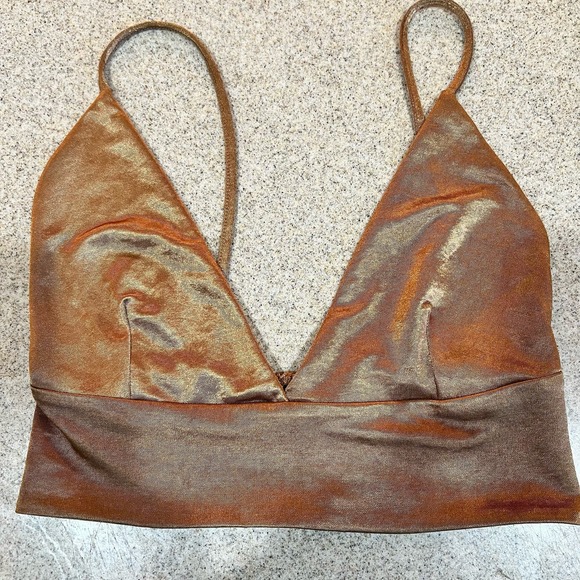Zara Metallic Bra Top Womens Size Small - Picture 2 of 8